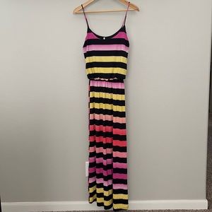 Multi colored stripe Maxi dress.